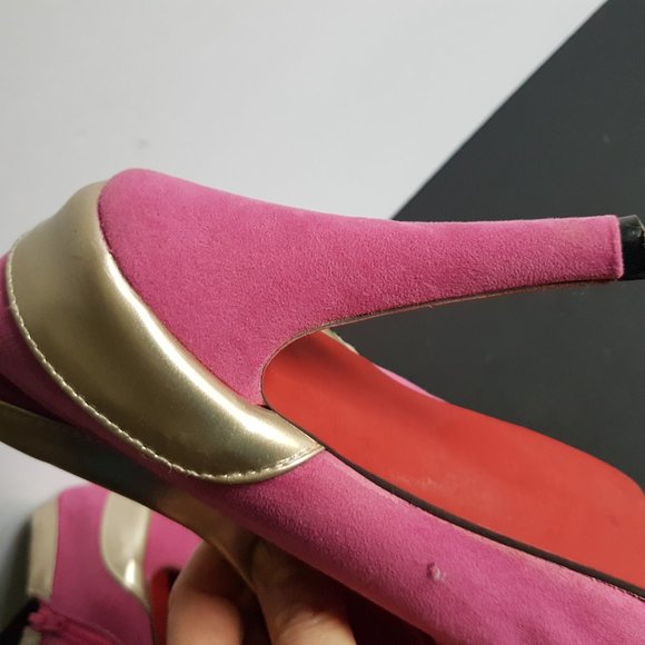 Size 8 Women's Pink Suede Shoes Heels Size 8 - Picture 7 of 10